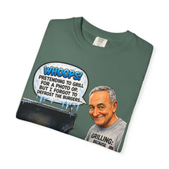 Grill Master Grandpa Funny BBQ T-Shirt — "Whoops! Pretending to Grill for a Photo" Graphic Tee