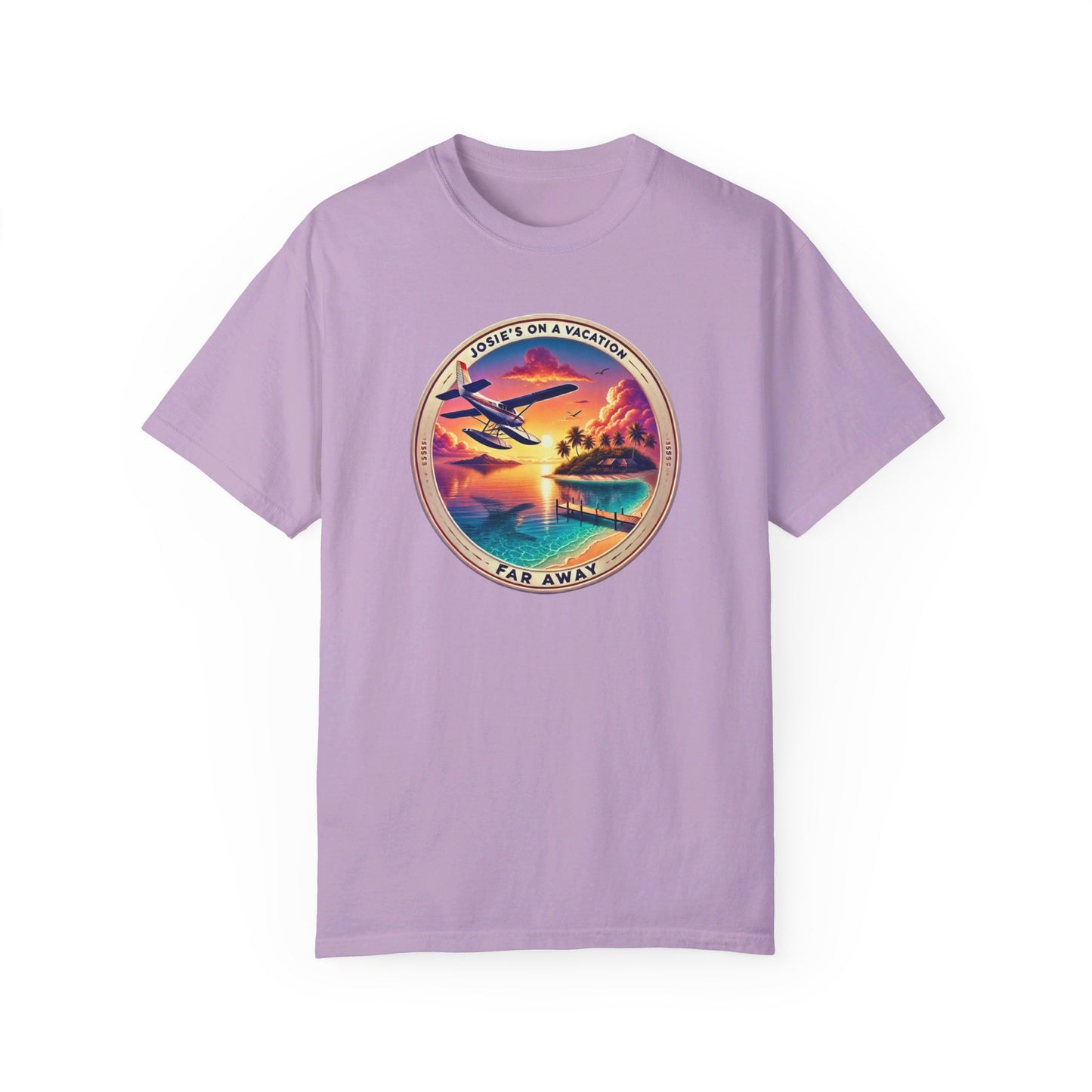 Josies On A Vacation Far Away Graphic Unisex Garment-Dyed T-shirt