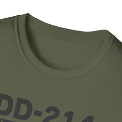 DD-214 Alumni with American Flag  Unisex Softstyle T-Shirt