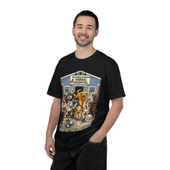 Pitbull Added "Who Let the Dogs Out?" Baldwin Harbor Animal Hospital Cute Vet Clinic T Shirt