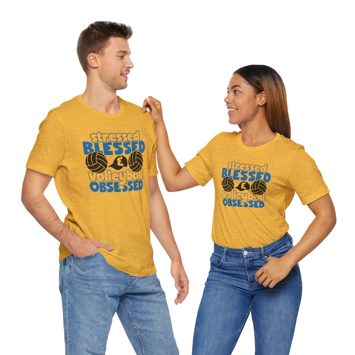 Stressed Blessed Volleyball Obsessed Shirt,Unisex Tee,graphic t shirt,gift for her,gift for him,volleyball team,playergift,fangift,Coachgift