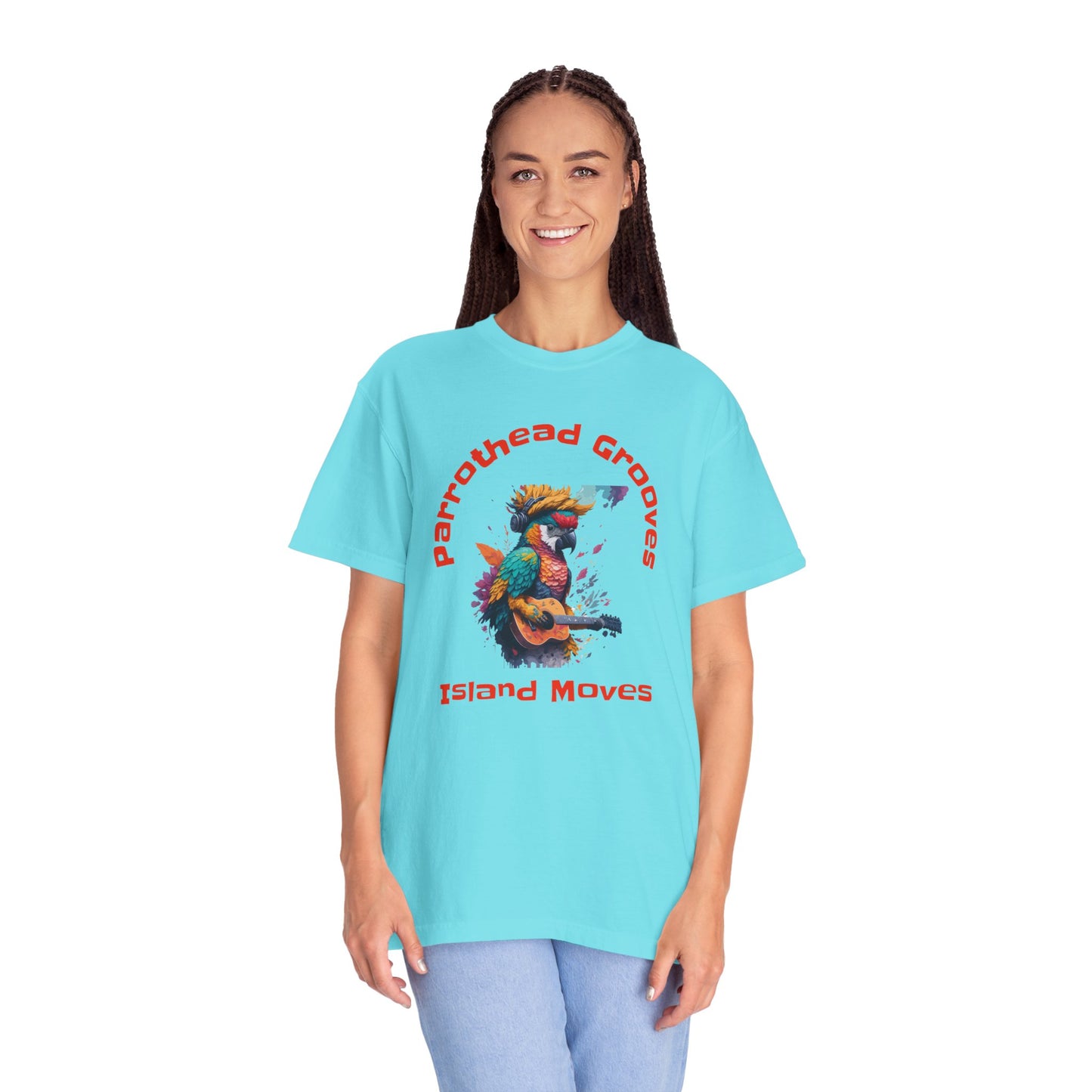 Parrothead Grooves, Island Moves - Unisex Garment-Dyed T-shirt