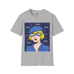 Chill Girl Unisex Softstyle T-Shirt  Pop Art Girl Wearing Sunglasses