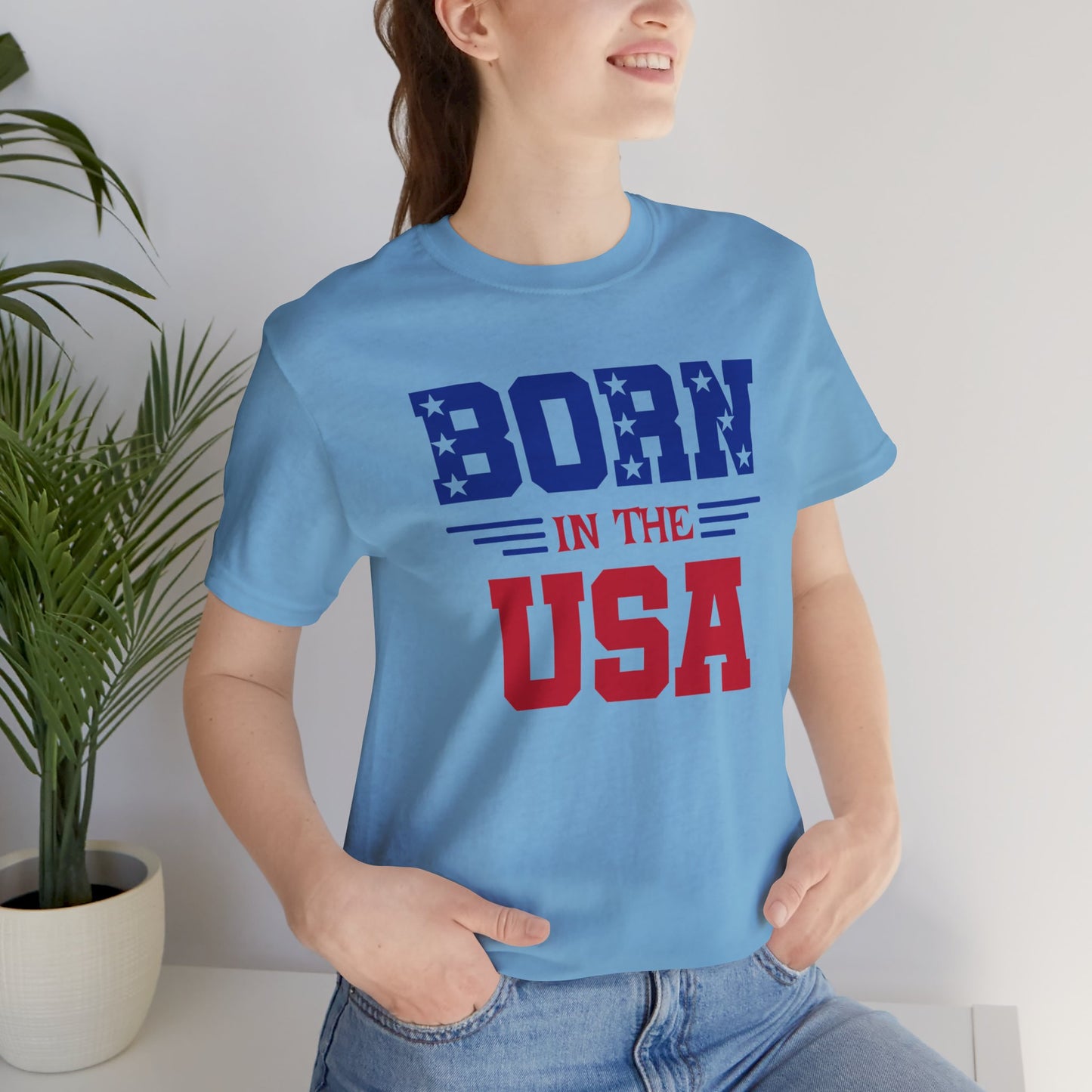 Born In The USA, Unisex Jersey Short Sleeve Tee