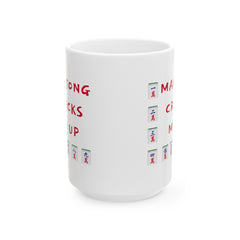 Mahjong CRACK mug, funny mahjong gift, ceramic mug, 11oz mug,15oz mug, gift for player, unique mahjong gift, Mahjong enthusiast present