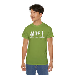 PEACE LOVE AMPUTEE - Unisex Ultra Cotton Tee | Amputee, Leg Amputee, Limb Awareness, Prosthetic, Motivational Tee,