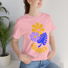 Summer Floral Tee — Retro Flowers & Monstera Design