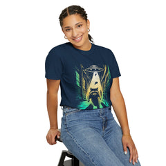 Raccoon UFO Funny Comfort Colors Graphic T-Shirt