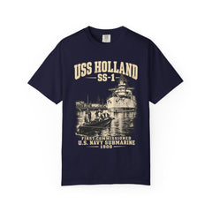 USS Holland SS-1 Submarine Vintage Graphic T-Shirt — Navy History Tee