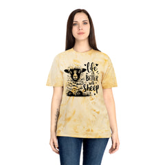 Life Is Better With Sheep Graphic Unisex Color Blast T-Shirt