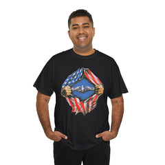 United States Navy Super Submariner tear open T Shirt, Red White and Blue, Patriotic Tee