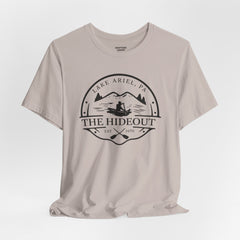 The Hideout Lake Ariel Tee — Vintage Lakeside Cabin T-Shirt