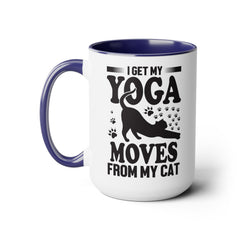 Funny Cat Graphic Mug, I Get My Yoga Moves From My Cat, Feline Mug, Pet Lover, Yoga Lover Mug, Cat Lover Mug, Gift for her, Workout Mug, Gift for Mom