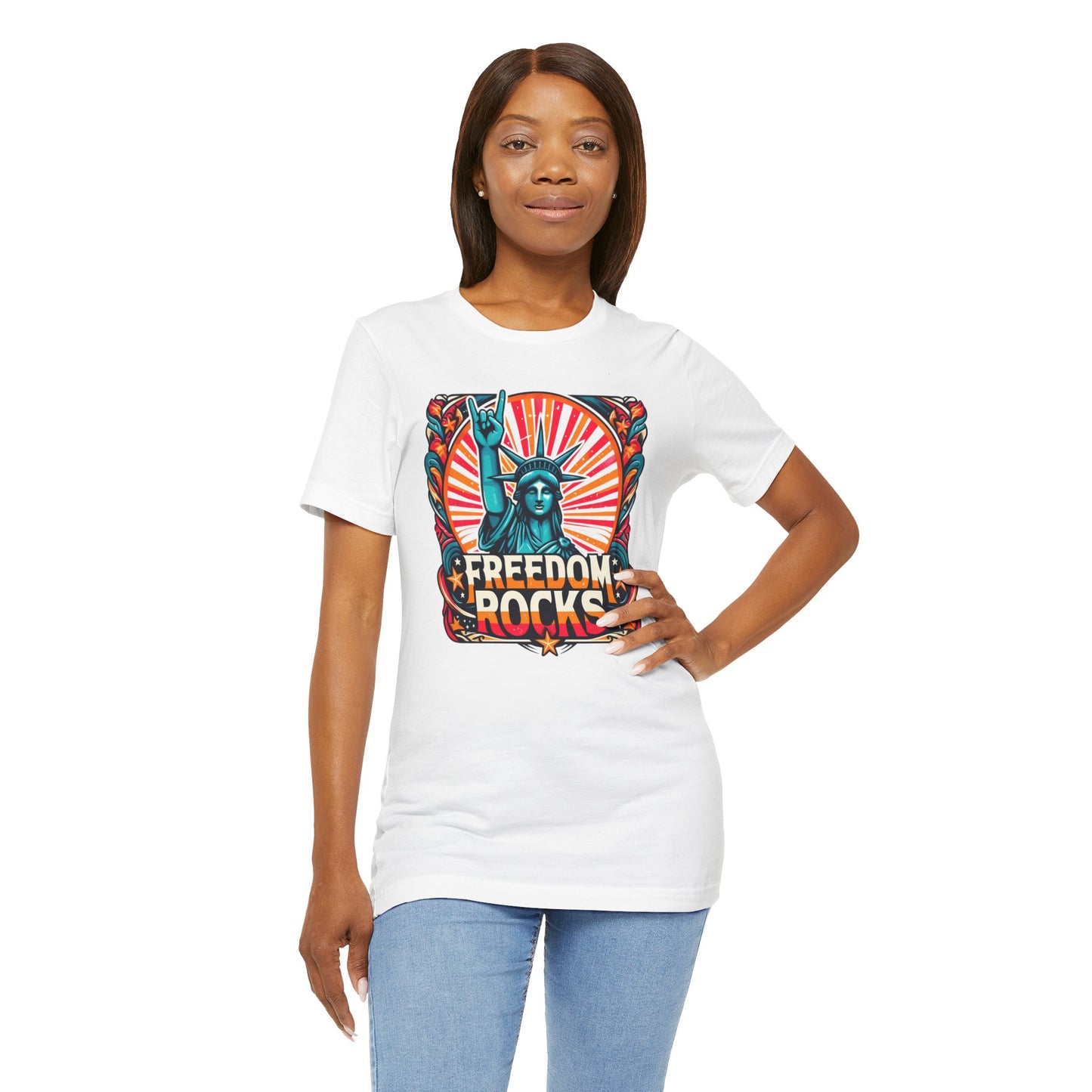 July 4th Statue Of Liberty Freedom - Graphic Unisex Short Sleeve Tee