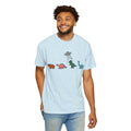 Dinosaur UFO Retro Unisex Garment-Dyed T-shirt