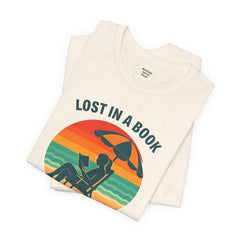 Beach Reading Lover Unisex Tee, Summer Shirt, Lost in a Book T-Shirt, Gift for Bookworms, Vacation Style, Relaxed Fit