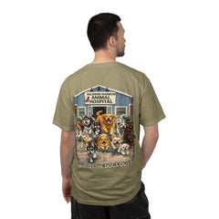 Back Graphic "Who Let the Dogs Out?" Baldwin Harbor Animal Hospital Cute Vet Clinic T Shirt