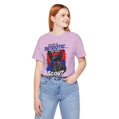 Personalized With Your Dogs Image and Name Patriotic Unisex Jersey Short Sleeve Tee