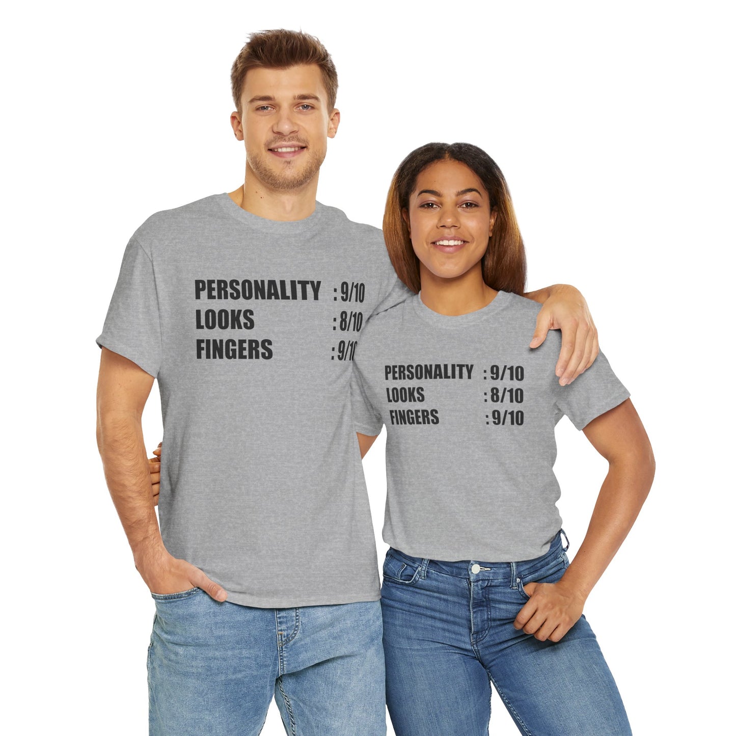 Personality, Looks, Fingers Count - Unisex Heavy Cotton Tee / Prosthetic Humor / One Leg / One Arm / Missing Fingers