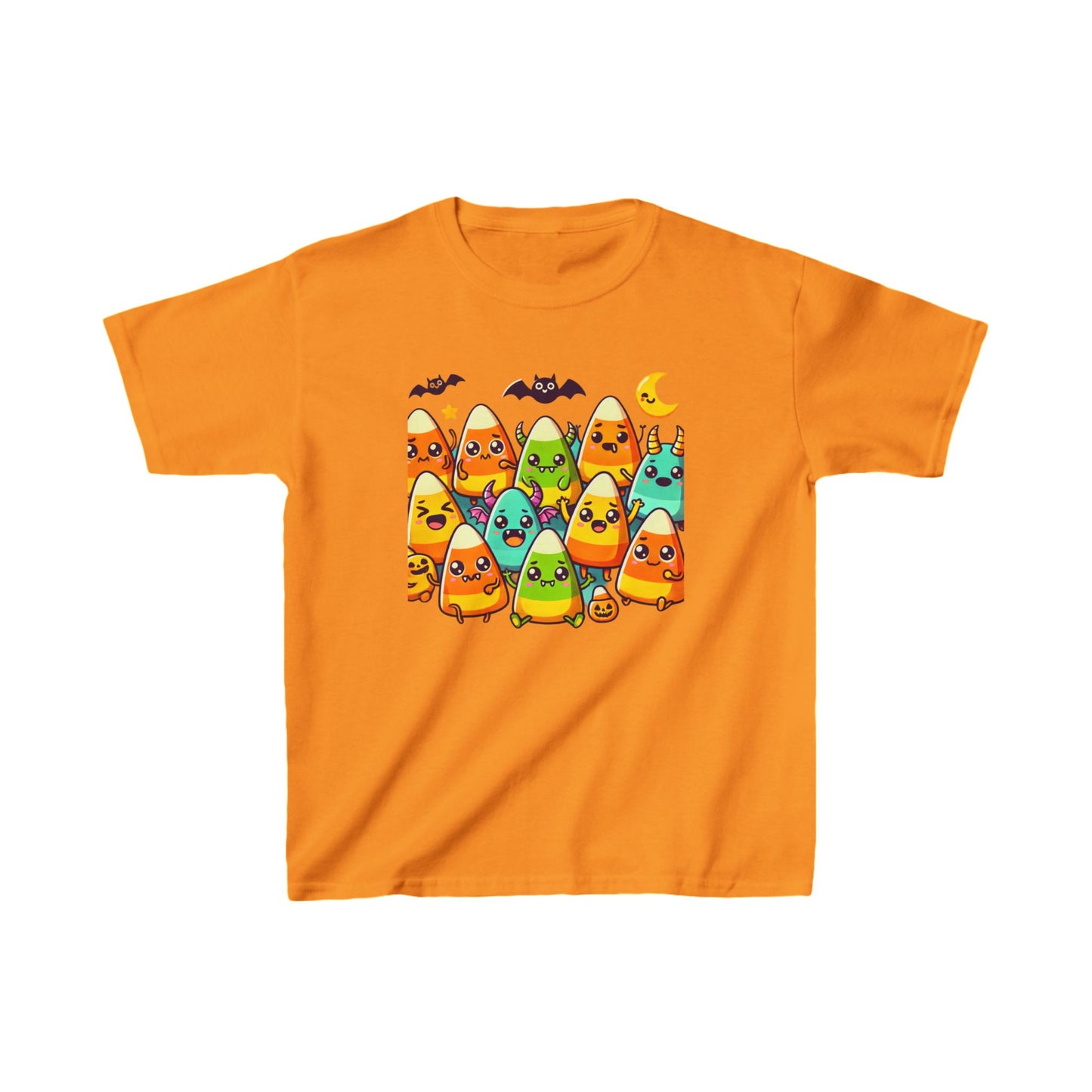 Cute Candy Corn Characters - Kids Heavy Cotton™ Tee