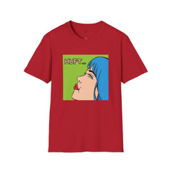 Pop Art Gal T-Shirt featuring Blue Hair and Red Lips Unisex Soft Style Shirt