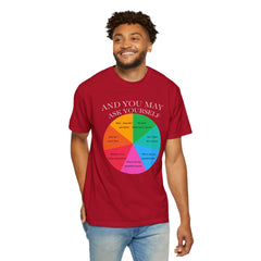 Motivational Talking Head Unisex Garment-Dyed T-Shirt - "And You May Ask Yourself"