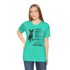 Personalized Your Dog and its name Mother's Day T-Shirt — 'Treats. Walks. Toys. Naps.