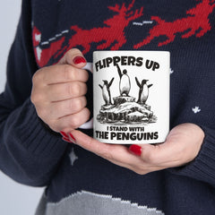 Flipping the Penguins Ceramic Mug — Funny Penguin Bird Lover Coffee Cup (11oz, 15oz)