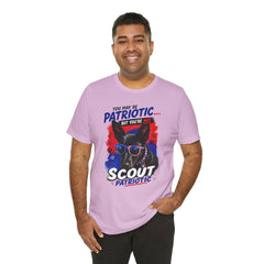 Personalized With Your Dogs Image and Name Patriotic Unisex Jersey Short Sleeve Tee