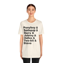 The Outsiders Shirt, Greasers Characters Shirt, Unisex Jersey Short Sleeve Tee