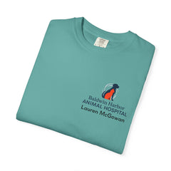 Lauren McGowan Front Logo Back Graphic Baldwin Harbor Animal Hospital "Who Let the Cats Out?" T Shirt