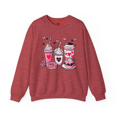 Woman's Valentine Beverages-  Unisex Heavy Blend™ Crewneck Sweatshirt