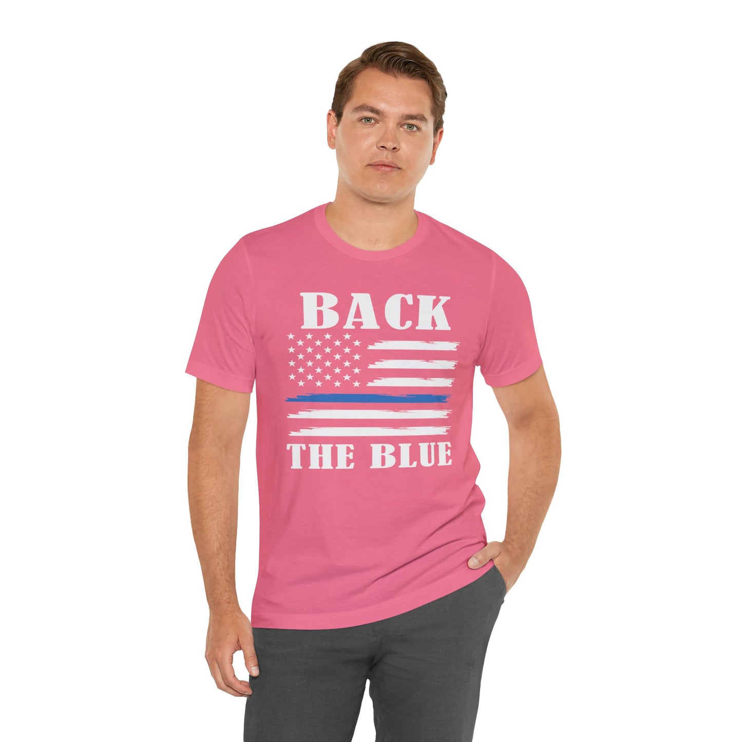 BACK THE BLUE Flag, Graphic Unisex Short Sleeve Tee