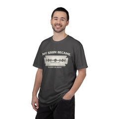 My SSBN Became Razor Blades Graphic Vintage Submarine Veteran Tee
