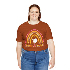 Thankful Teacher T‑Shirt – Retro Rainbow Turkey Teacher Appreciation Tee