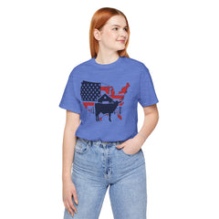 Red White and Blue Farmer Graphic, Unisex Jersey Short Sleeve Tee