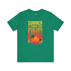 Summer Vibes Unisex Tee - "Summer, It Turns Me Upside Down" Graphic Shirt