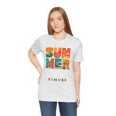 Summer Graphic Tee — Colorful Tropical "SUMMER" Typography T-Shirt