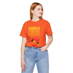 Summer Vibes Unisex Tee - "Summer, It Turns Me Upside Down" Graphic Shirt