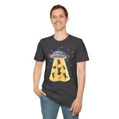 CAT ABDUCTION Is Real, Unisex Softstyle Graphic T-Shirt