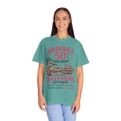Bhavna Personalized 50th Birthday Girls Trip Savannah, Georgia T-Shirt