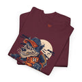 Trick or Treat Skateboarding Wolf! Graphic Unisex Heavy Cotton Tee