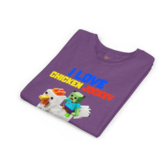 Youth I Love Chicken Jockey Tee - Fun Gamer T-Shirt for Kids