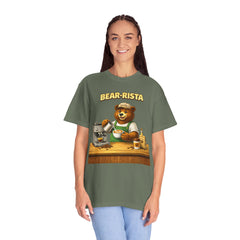 Bear‑Rista Coffee T‑Shirt — Cute Barista Bear Graphic Tee