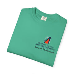 Lauren McGowan Front Logo Back Graphic Baldwin Harbor Animal Hospital "Who Let the Dogs Out?" Tee
