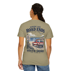 Where the Road Ends Long Island Unisex Garment-Dyed T-shirt