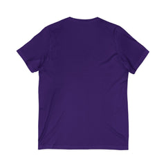 Forest Maiden V-Neck Tee — Woman with Dog & Nature Illustration