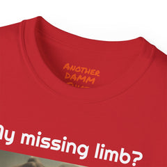 My Missing Limb? It Was Stampeding Elephants! - Unisex Ultra Cotton Tee | Leg Amputee, Limb Awareness, Amputee Gag, Arm Amputee, Amputee Fun