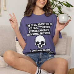 Funny Grammar Police - 'The Devil Whispered...' Skull Resilience Graphic Tee