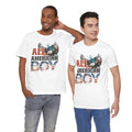 All American Boy With Eagle Graphic, Unisex Jersey Short Sleeve Tee